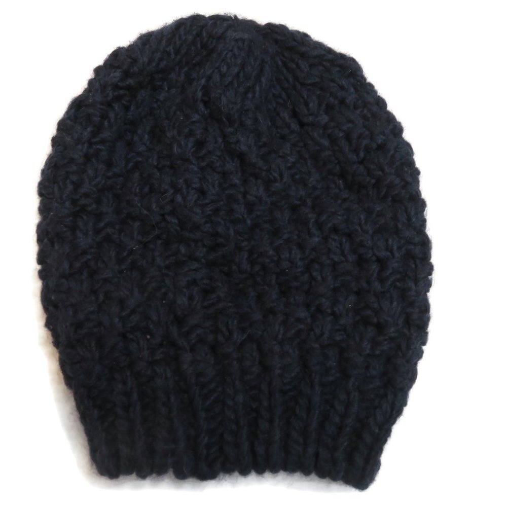 Brandy Melville Blue Wool Blend Knit Beanie Hat Winter Made in Italy